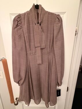 Taylor Long Sleeve Tie-Neck Dress NWT